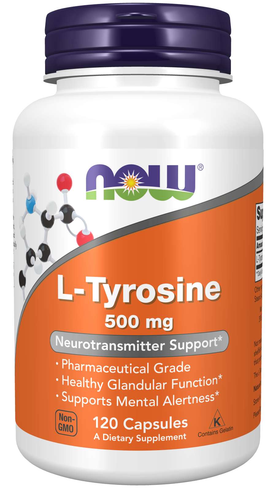 NOW L-Tyrosine 500mg [Freeform] 120vcaps