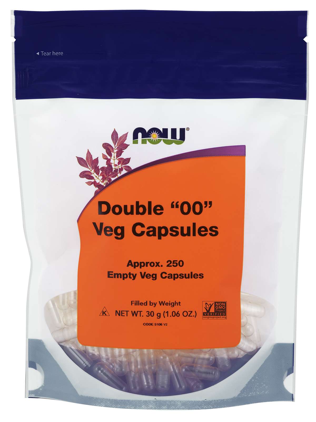 NOW Vcaps 00 Veg. Non-Gelatin 250caps