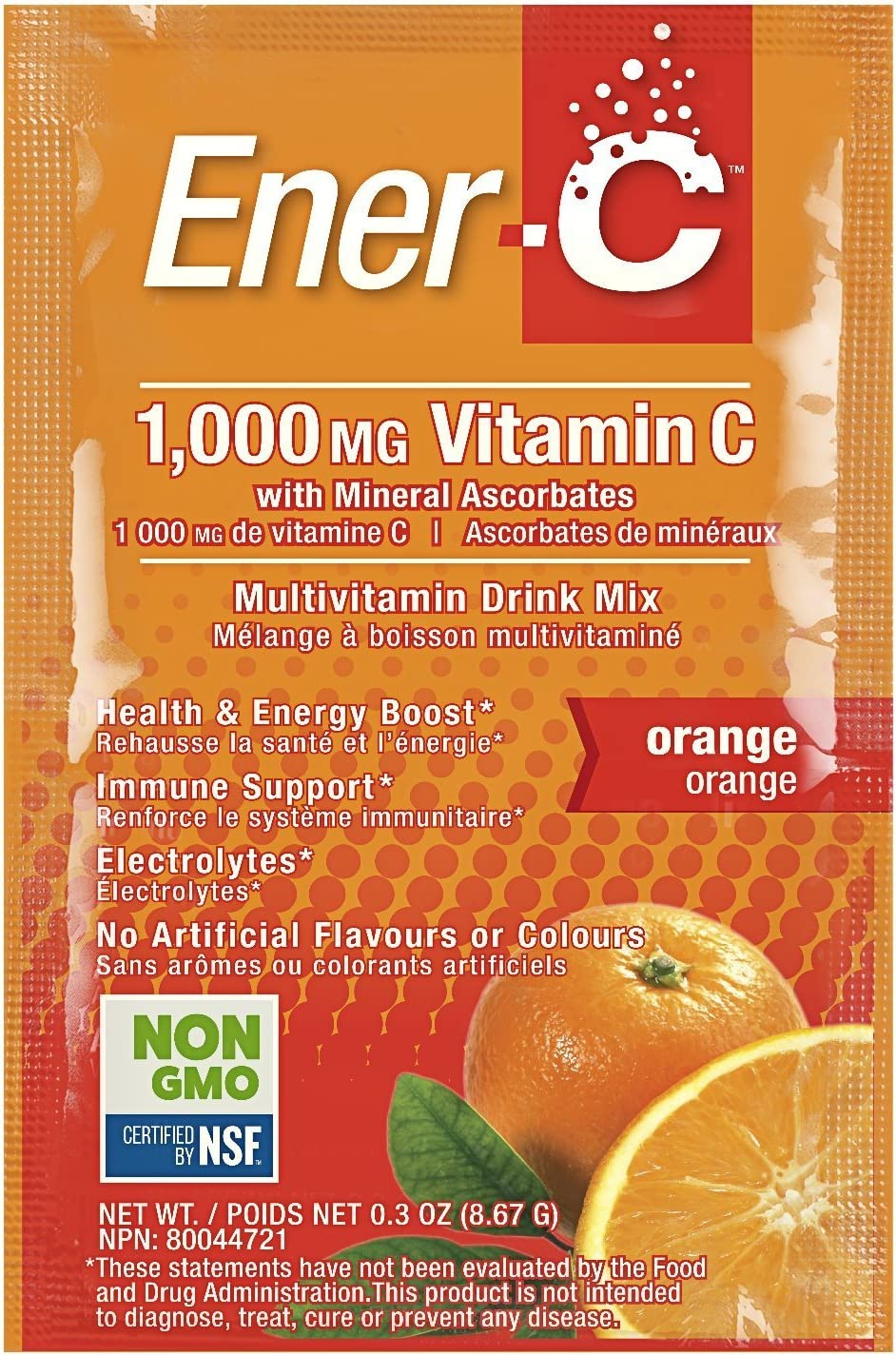 Ener C Effervescent Drink Mix Sugar Free Orange