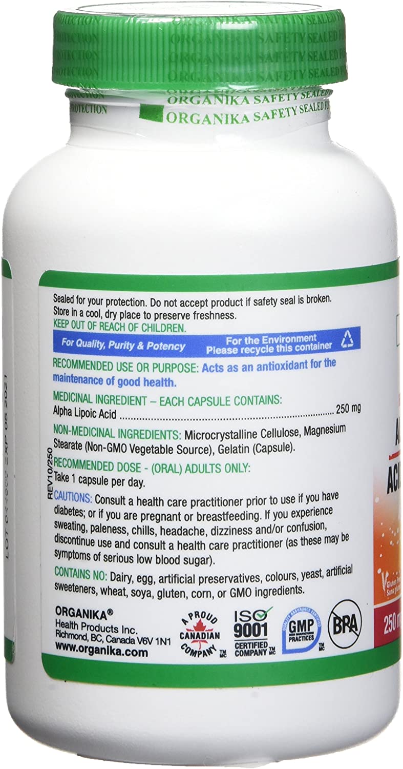 Organika Health Products Alpha Lipoic Acid 250mg 120caps