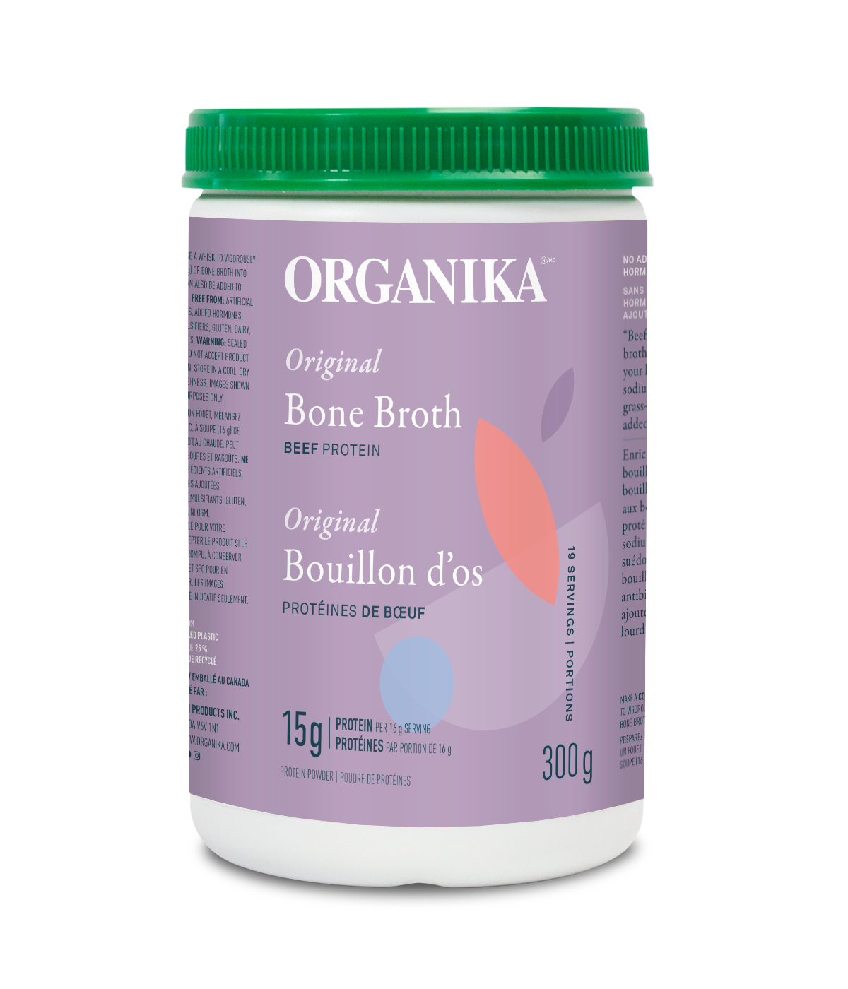 Organika Health Products Beef Bone Broth Protein Original 300g