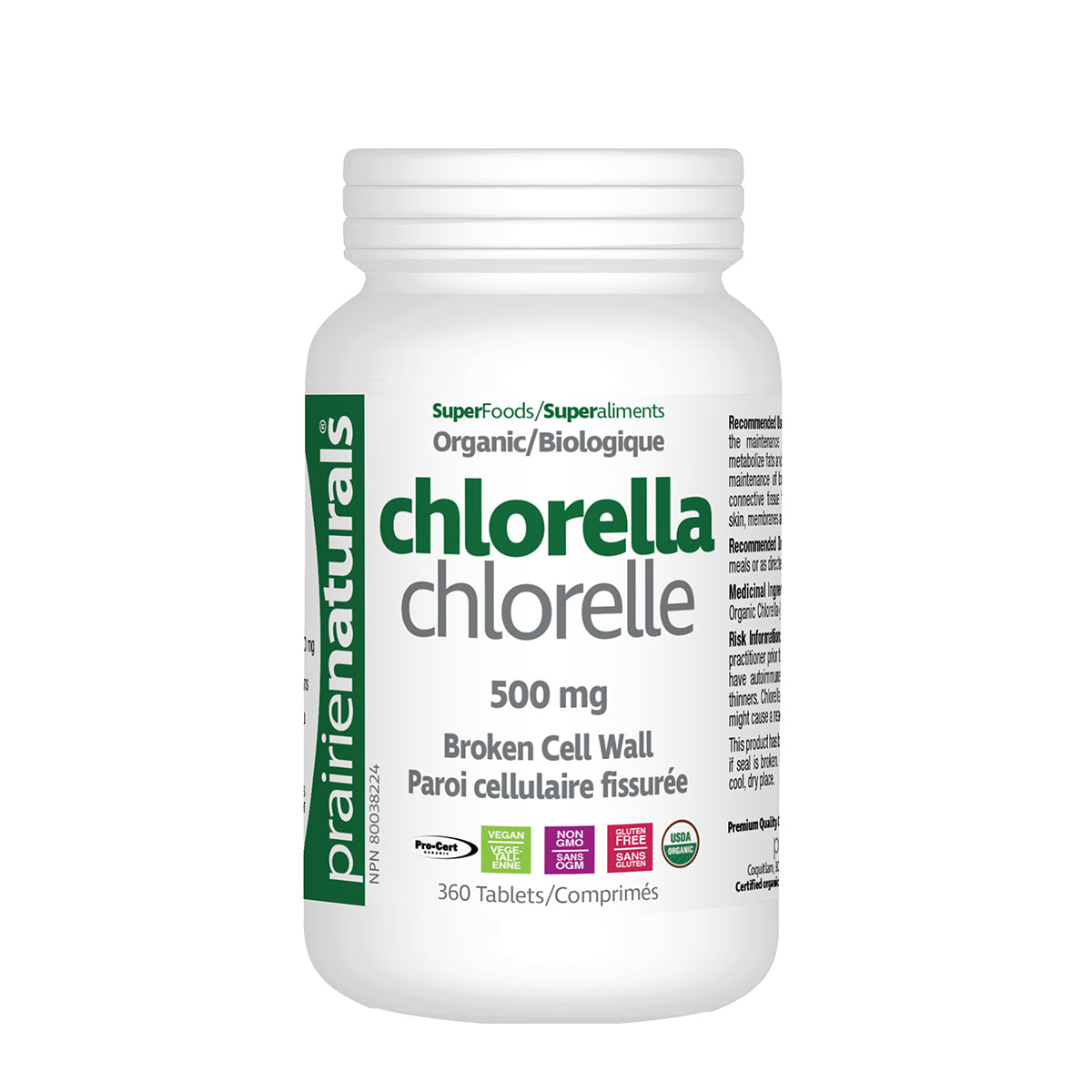 Prairie Naturals Chlorella 500mg 360tabs