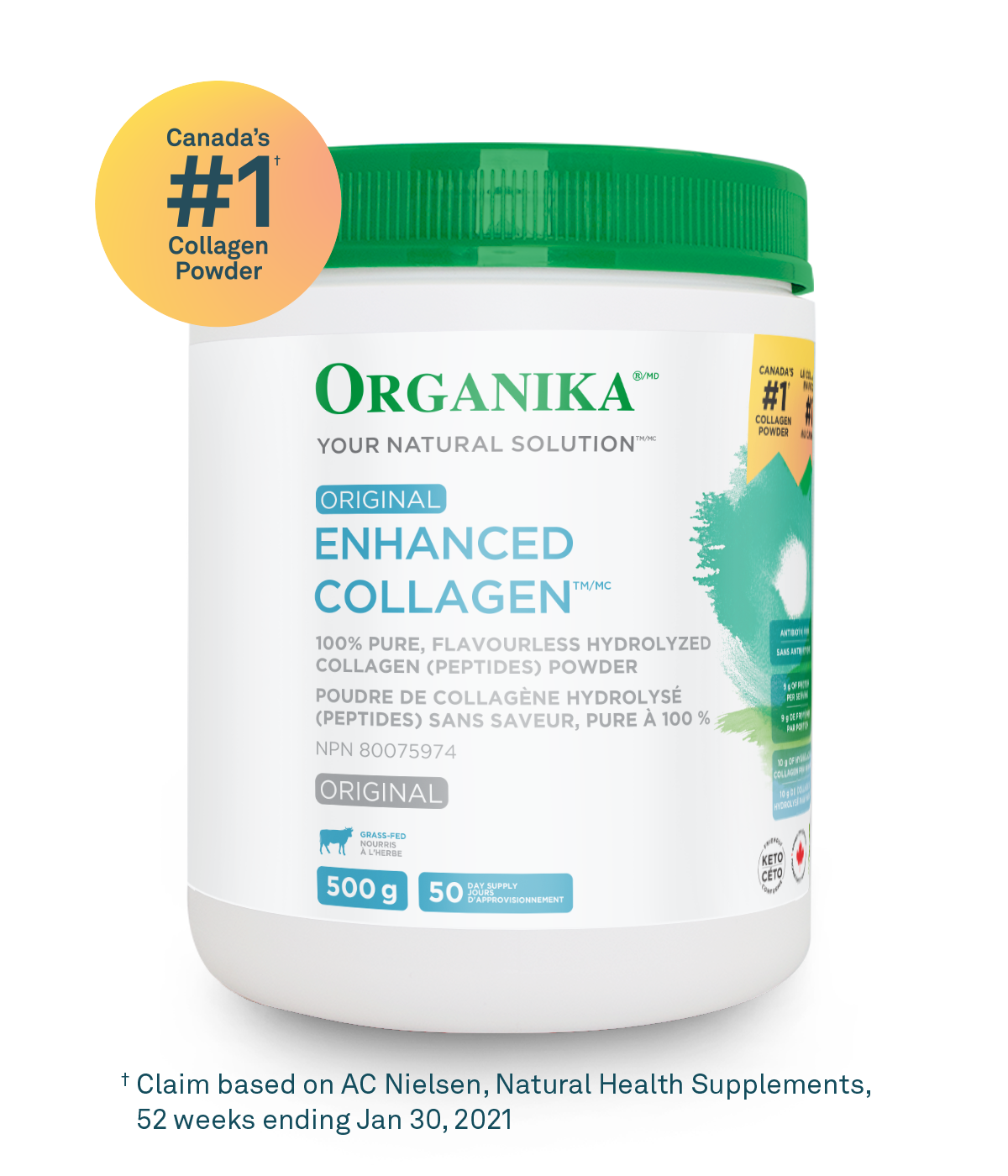 Organika Health Products Enhanced Collagen Powder 500g