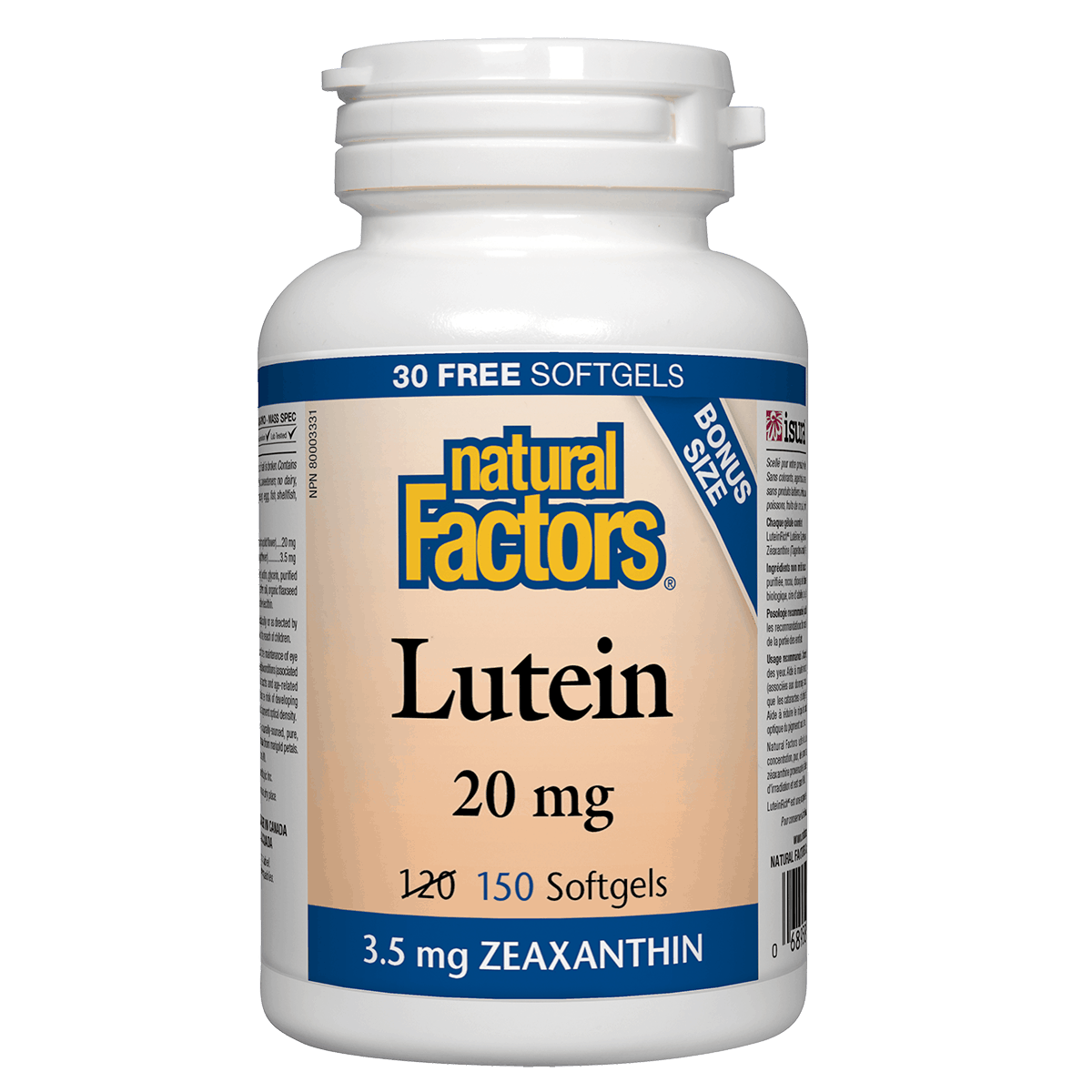 Natural Factors LUTEIN 20MG BONUS 150sg