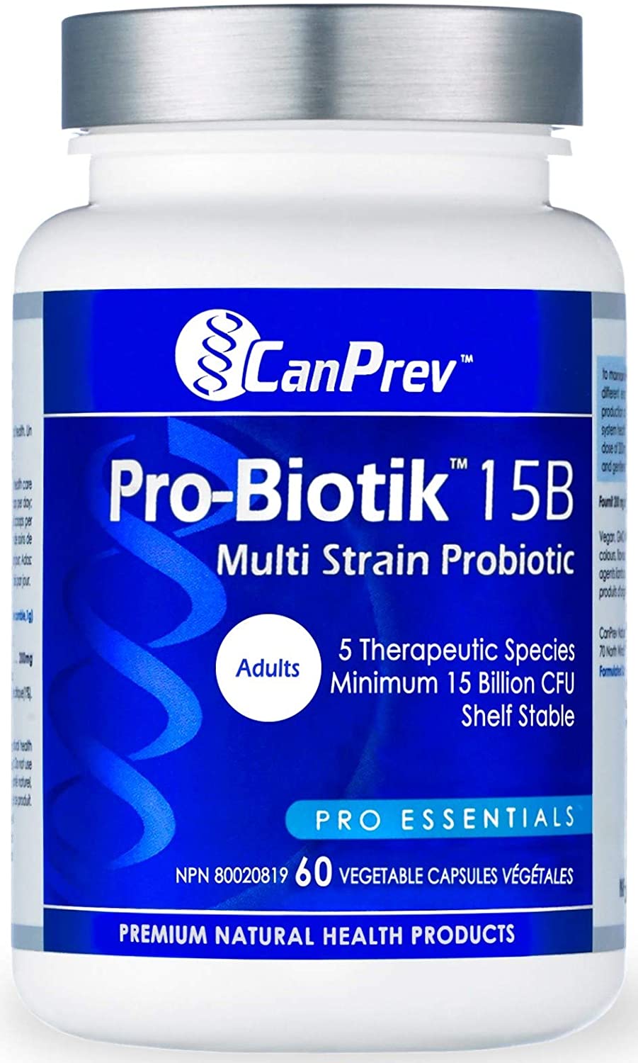 CanPrev Pro-Biotik 15B Multi-Strain Probiotic 60