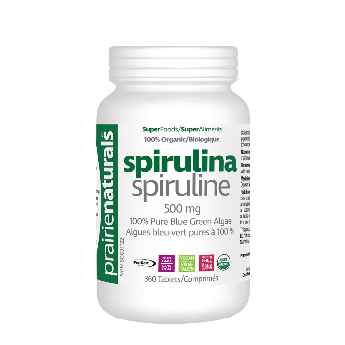 Prairie Naturals Spirulina 360tabs