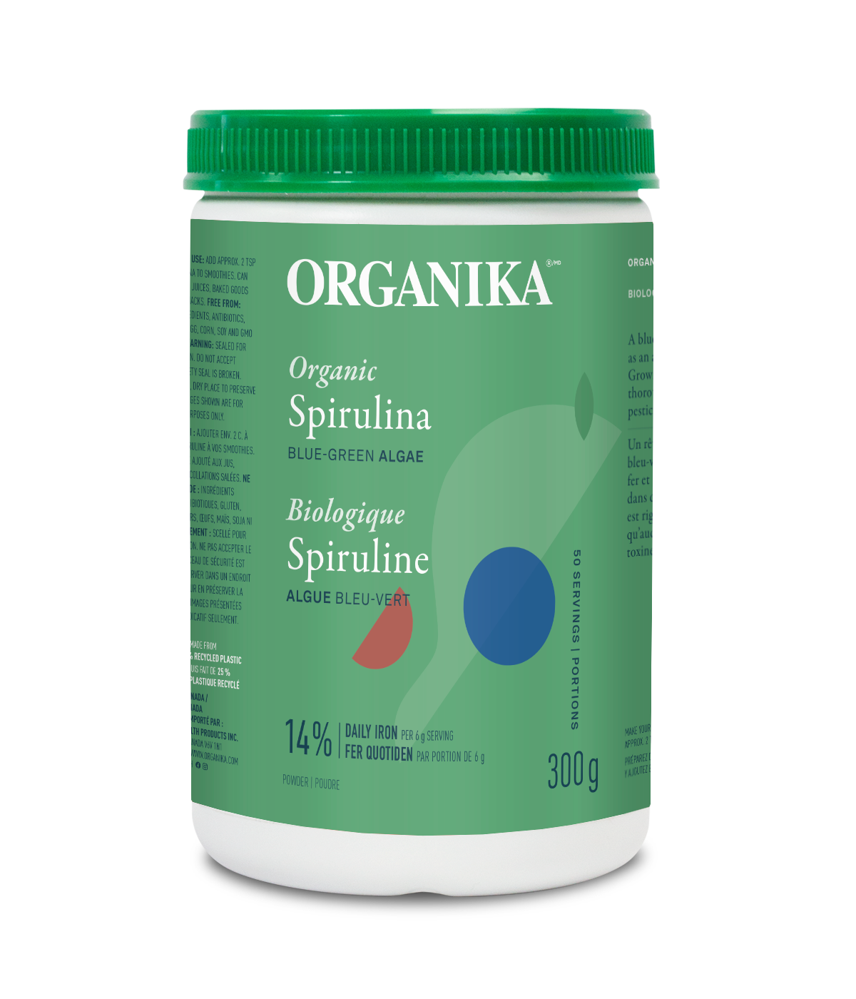 Organika Health Products Spirulina Powder Certified Organic 300g