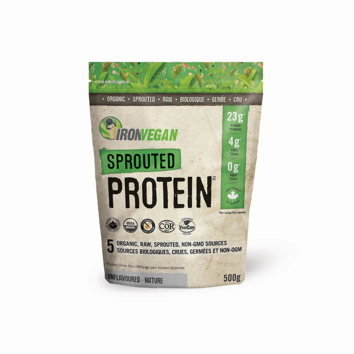 Iron Vegan Sprouted Protein Unflavoured 500g