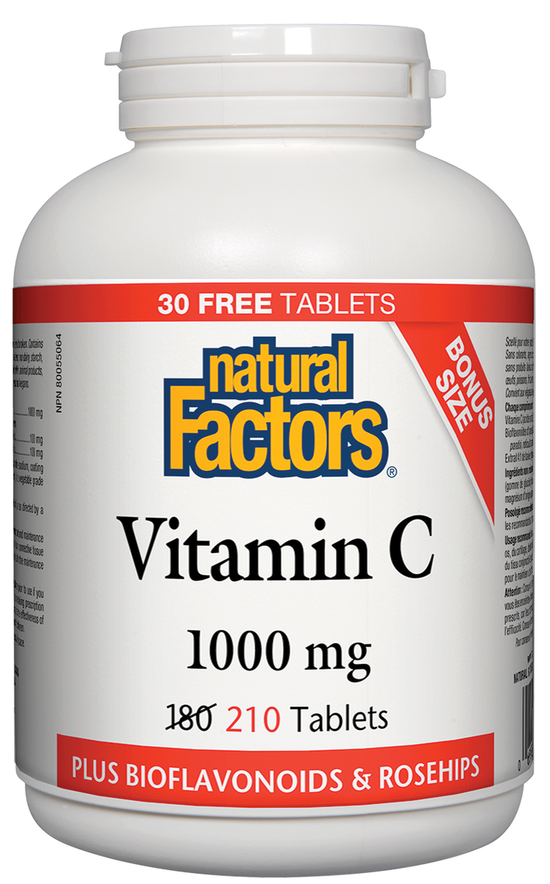 Natural Factors Vitamin C 1000mg BONUS 210tabs